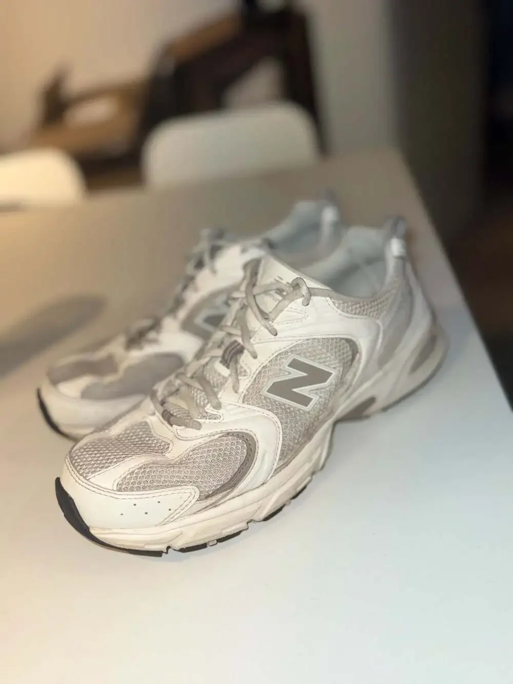 New Balance 530 White Silver Metallic Running Shoes Size 10 US Men